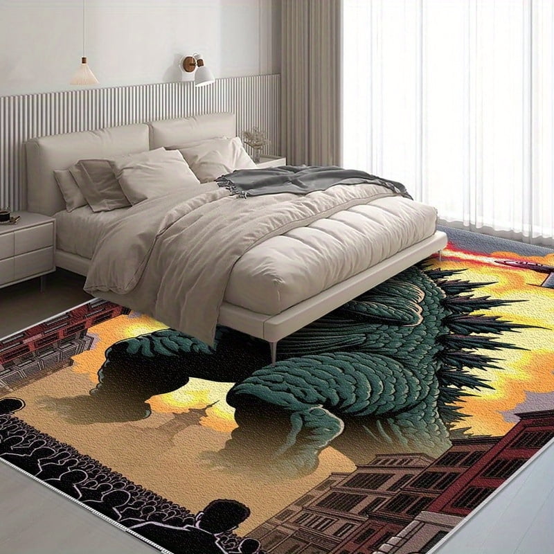 1PC Godzilla-style Area Rug Local Carpet, Lightweight Washable Easy-to ...