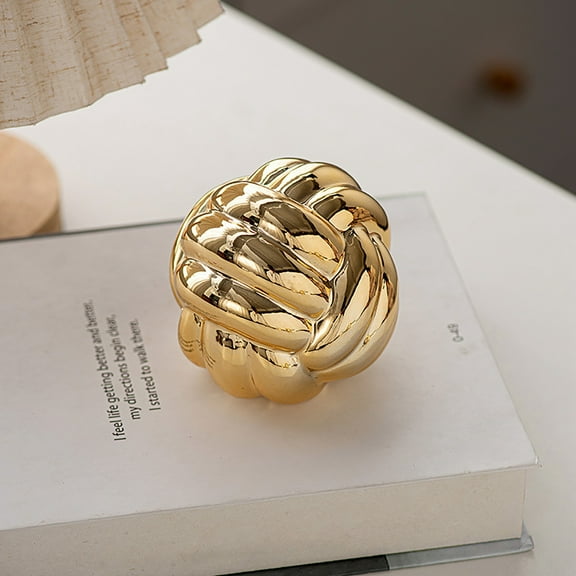 1PC Gold Decor Knot for Coffee Table Decor Books, Book Shelf Decor Accents, Home Decor Aesthetics, Console Entry Table Decor, Decorative Objects, 2.55" x 2.3"