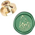 thumbnail image 1 of 1PC Golden Brass Wax Seal Stamp Retro Stamp Head Wolf Pattern 25mm For Cards Envelope, 1 of 7