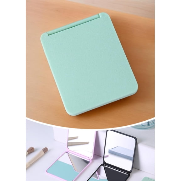 1PC Green Foldable Double Sided Portable Mini Pocket Makeup Mirror for Travel Home Decor Student Dorm Desktop Christmas Halloween Gifts