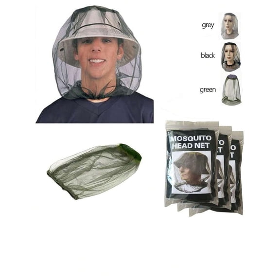 1PC Green Mosquito Head Net – Ultra-Fine Mesh Breathable Insect Protection for Outdoor Activities