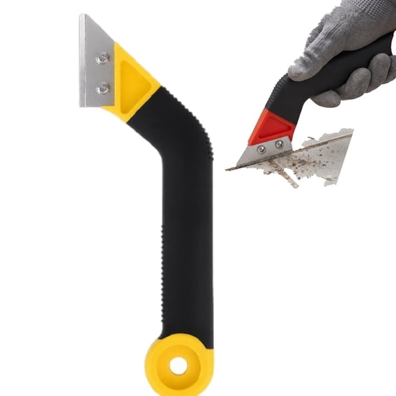 1PC Grout Removal Tool, Tile Grout Remover Tiling Tools, Saw Angled Scraping Rake for Tile Cleaning(Yellow)