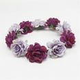 thumbnail image 1 of 1PC Hair Circle Purple Chiffon Mothers Day Women Bridal Flower Garland Headband Flower Crown Hair Wreath Halo, 1 of 2
