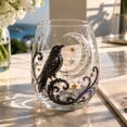 thumbnail image 1 of 1PC Halloween Drinking Glass,2D Raven&Moon Printed Design Gothic Decor Tumbler,Stemless Glass Drinking Glass for Halloween Parties and Holiday Gatherings., 1 of 5