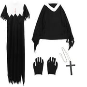 1PC Halloween Nun Clothing Adult Costume Party Scary Party Uniform Prop
