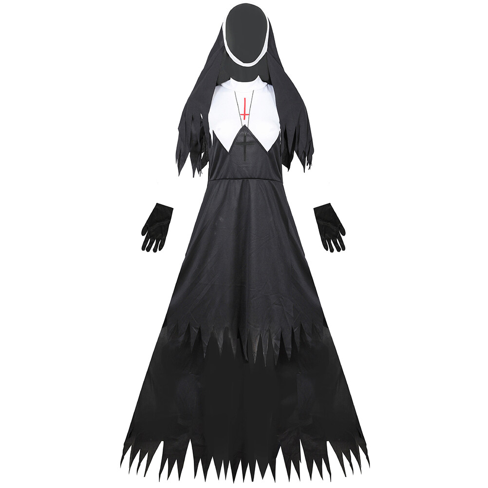 1PC Halloween Nun Clothing Adult Costume Party Scary Party Uniform Prop - image 1 of 6