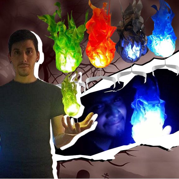 1PC Halloween Props Illuminated Flame Lamp Floating Flame Fireball Decoration with Eerie Glow Effect Exquisite Halloween Gift Option