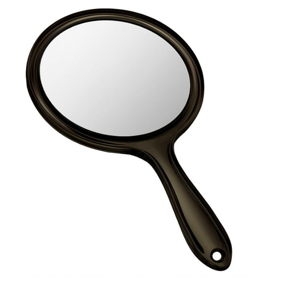 1PC Hand Mirror Double-Sided Handheld Mirror 1X/ 2X Magnifying Mirror with Handle Transparent Hand Mirror Rounded Shape Makeup Mirror