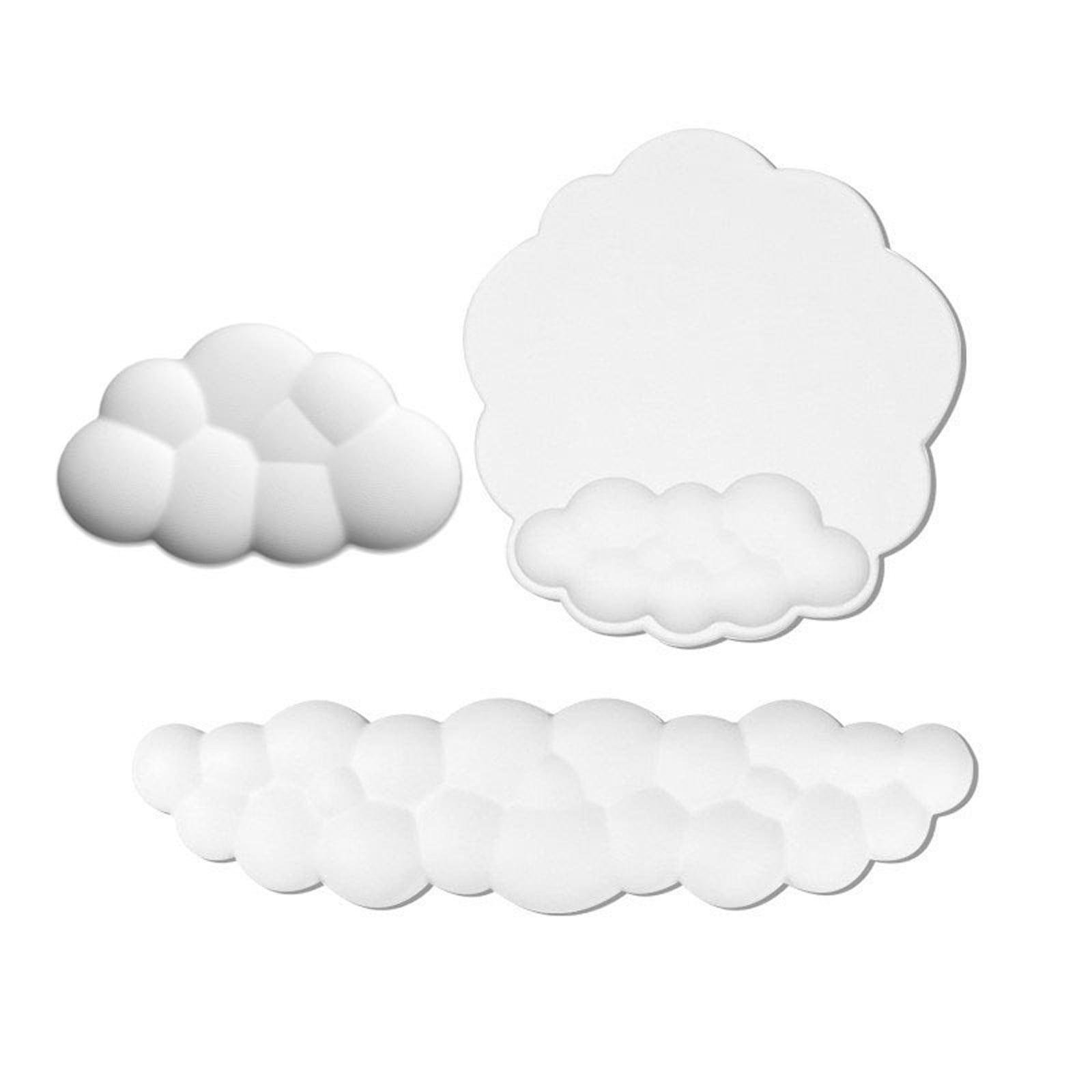 1PC Hand Rest + 1PC Wrist Rest + 1PC Keyboard Wrist Support Set, Cloud - Shaped Ergonomic Mouse Pad Desk Accessories, Comfortable Cushion for Office Home Gaming Typing