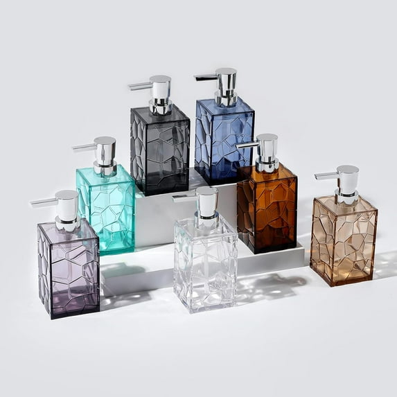 1PC Hand Soap Dispenser,Clear Rust Proof Soap Dispenser,Refillable Lotion Dispenser for Bathroom Decor Kitchen College Dorm(Blue)