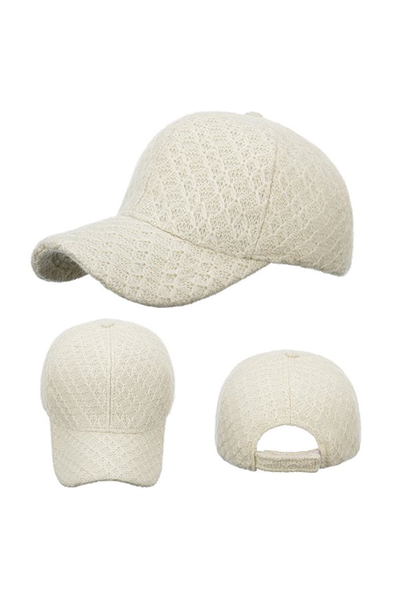 1PC Hat Beige Polyester Fashion Women Men Sport Solid Color Keep Warm Knitting Beach Baseball Cap Hip Hop Hat Sun Hat