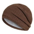 1PC Hat Brown Polyester Men's And Women's Winter Warm Knitted Hat Outer
