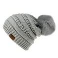 1PC Hat Gray Acrylic Women Fashion Keep Warm Winter Hats Knitted Wool