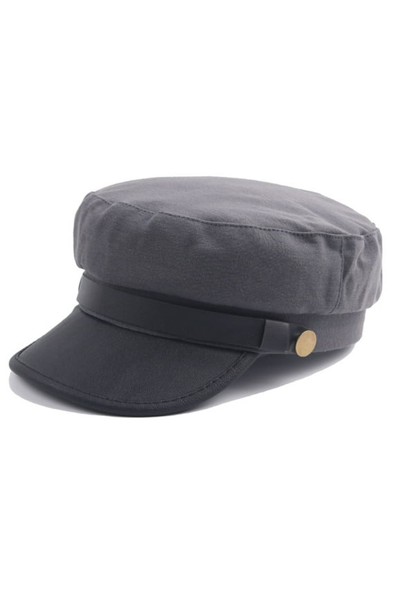 1PC Hat Gray Cotton Men's And Women's Cap Vintage Beret Cap Flat Top Comfortable Breathable Cap