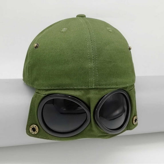 1PC Hat Green Cotton Parent Child Aviator Pilot Baseball Cap Soild Men Women Cotton Baseball Cap Unisex Hat