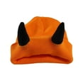 1PC Hat Orange Acrylic Devil Horns Men Hat Knitted Beanie With Horns