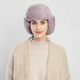 thumbnail image 1 of 1PC Hat Pink Polyester Ladies Winter Plush Fake Thick Hat Ear Protectors Warm Plush Hat, 1 of 8