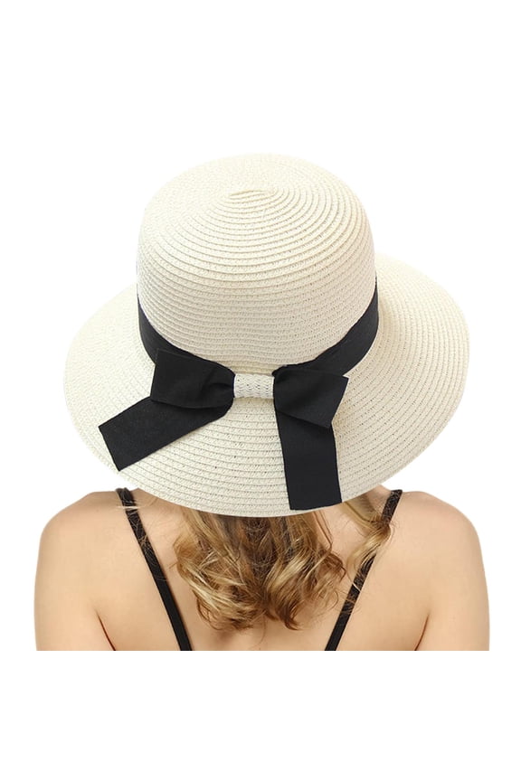 1PC Hat White Spandex Summer Hats for Women Wide Bongrace Women Straw Beach Hat Little Girl Sun Cap Foldable Ladies Hats