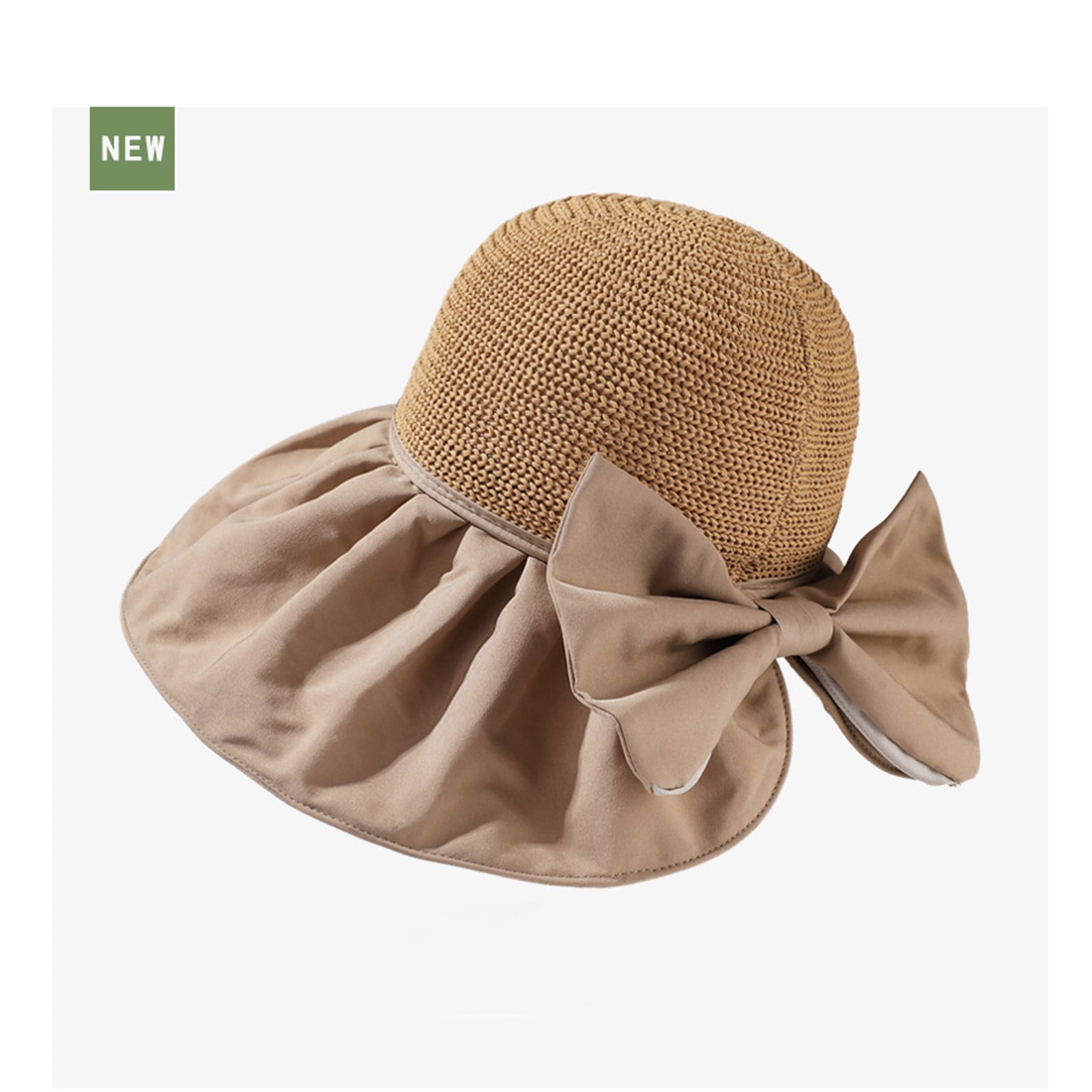 1PC Hat Yellow Cotton Womens Outdoor Solid Sun Hat Casual Elegant Sun