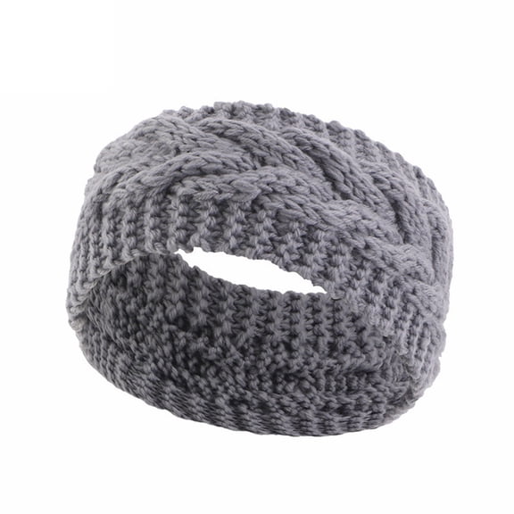 1PC Headband Gray Polyester Womens Twist Wool Headband Warm Headband Fashionable Knitted Headband