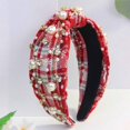 1PC Headband Red Cloth Christmas Knotted Bow Headbands With Fashion