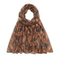 1PC Headscarf Hat Brown Polyester Women Fashion Print Head Scarf