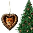 thumbnail image 1 of 🎄【1PC Heart Shaped Animal Ornament – Acrylic Christmas Pendant | Woodland Animal Christmas Decoration for Tree & Gifts | Clearance Holiday Decor】, 1 of 7
