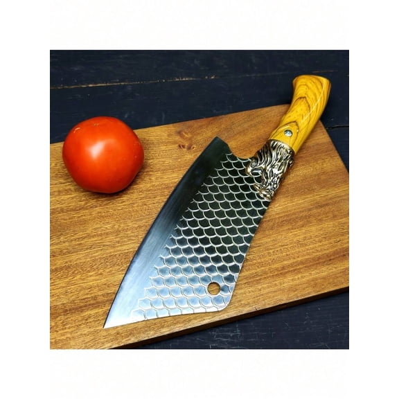 1PC High-End Stainless Steel Chef Knife - Multifunctional Bone Cutting & Slicing Knife with Ergonomic Handle, Professional Kitchen Tool & Surprising Gift