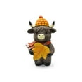 thumbnail image 1 of 1PC Highland Cow Figurines Autumn Pumpkin Maple Highland Cow Gnomes Leaf Scottish Resin Statue Calf Lovers Gifts for Fall Home Garden Kitchen Office Tiered Tray Table Decor, 1 of 9