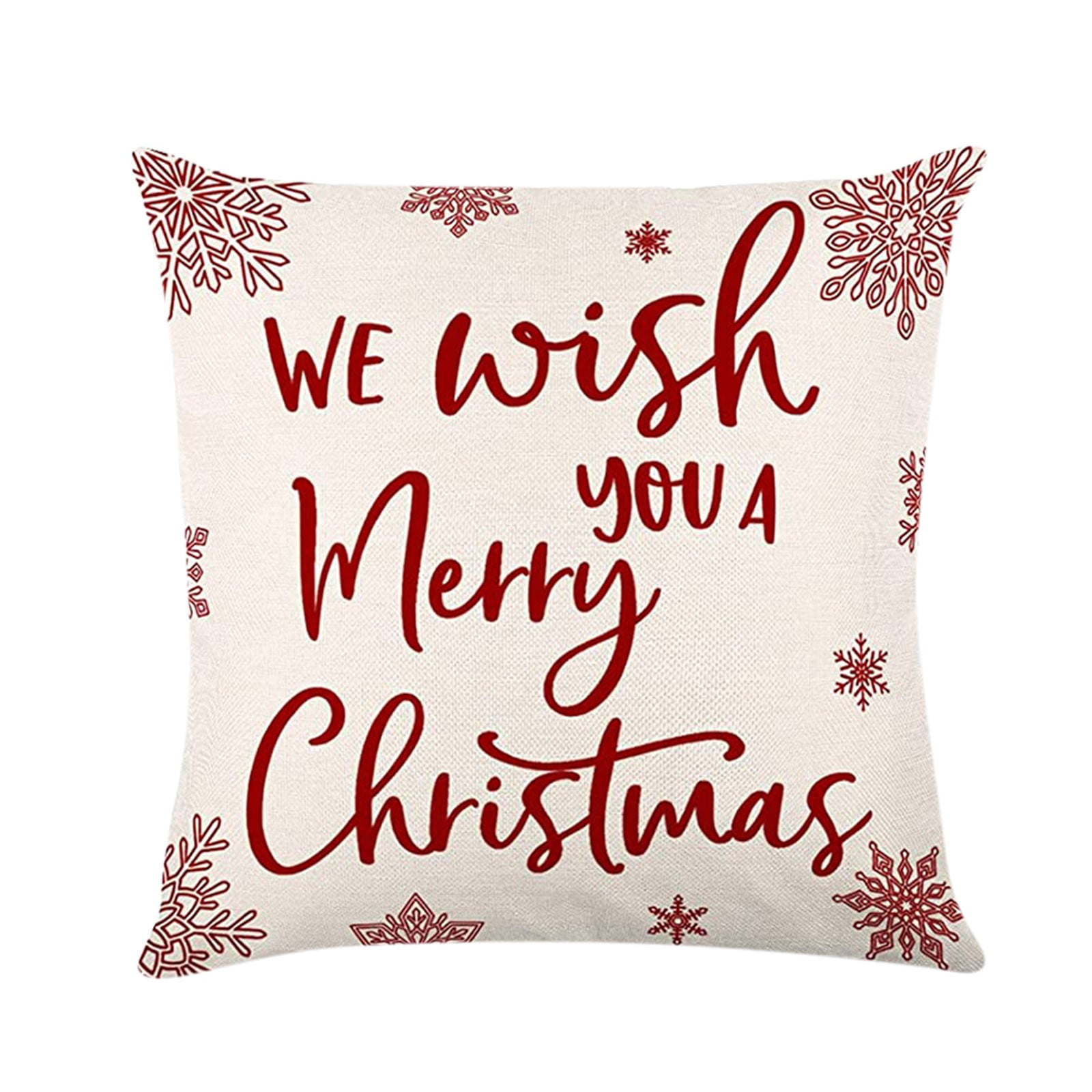 1PC Home Christmas Pillow Covers Pillowcase Decorative Snowflake Letter