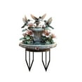 thumbnail image 1 of 1PC Hummingbird Splashing Garden Statue Acrylic Plate Patio Outdoor Garden Basin Rain And Weather Decoration Card Slot Home Decor Easy To Use, 1 of 6