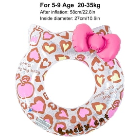 1PC Inflatable Cat Swim Ring Transparent Glitter Pool Floats with Bow Heart Pattern Pool Tube for Summer Beach Party
