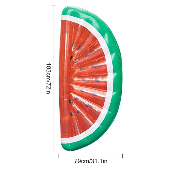 1PC Inflatable Watermelon Pool Float with Headrest, Giant Pool Lounger Raft, Heavy Duty PVC Summer Floating Bed for Adults