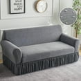 thumbnail image 1 of 1PC Jacquard Skirted Sofa Cover - Elastic Design, Pet Anti-Dirty & Wear-Resistant, Universal for Living Room, Home Decoration Sofa Protection Cover (Including Sofa Cushion Cover), 1 of 10
