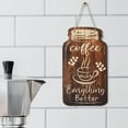 thumbnail image 1 of 1PC Jar Shaped Wooden Coffee Wall Art Decoration Plaque Sign - "Coffee Makes Everything Better" for Home Office Cafe Room Decor (3.94 x 7.87 Inches), 1 of 5