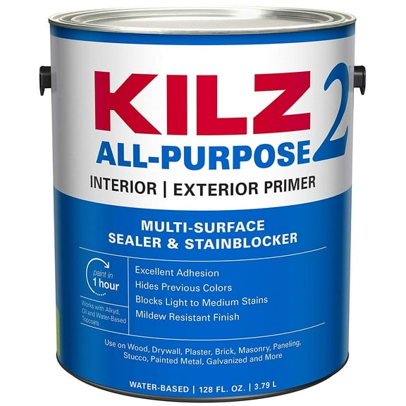 1PC KILZ 2 Latex Interior/Exterior Sealer Stain Blocking Primer 1 Qt., White