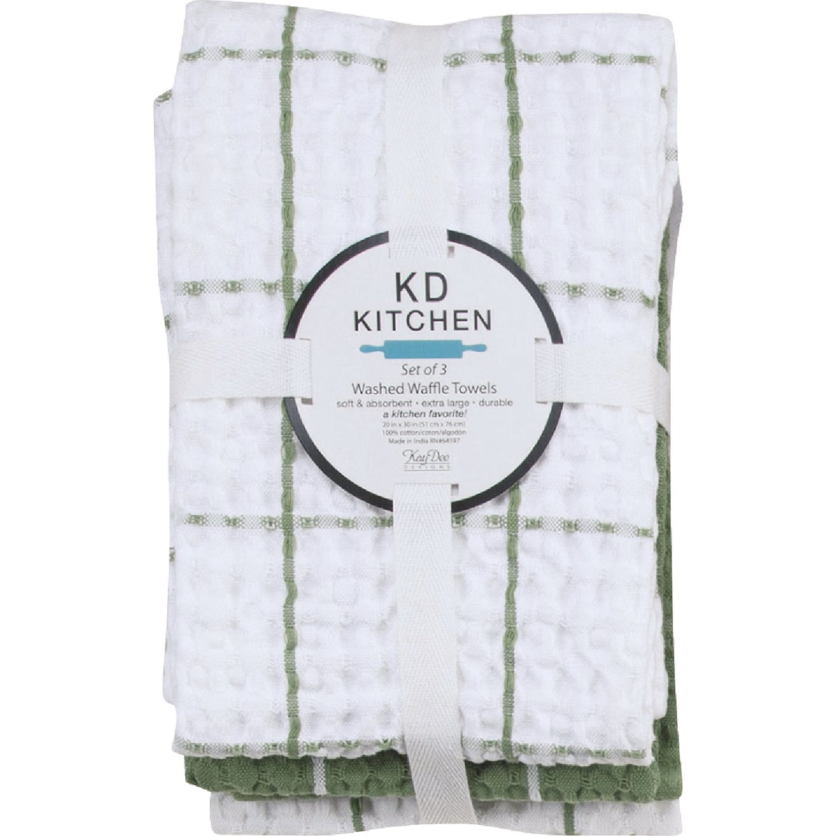 1PC Kay Dee Designs Washed Waffle Kitchen Towel