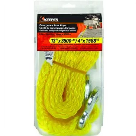 1PC Keeper 02855 Tow Rope With Hooks