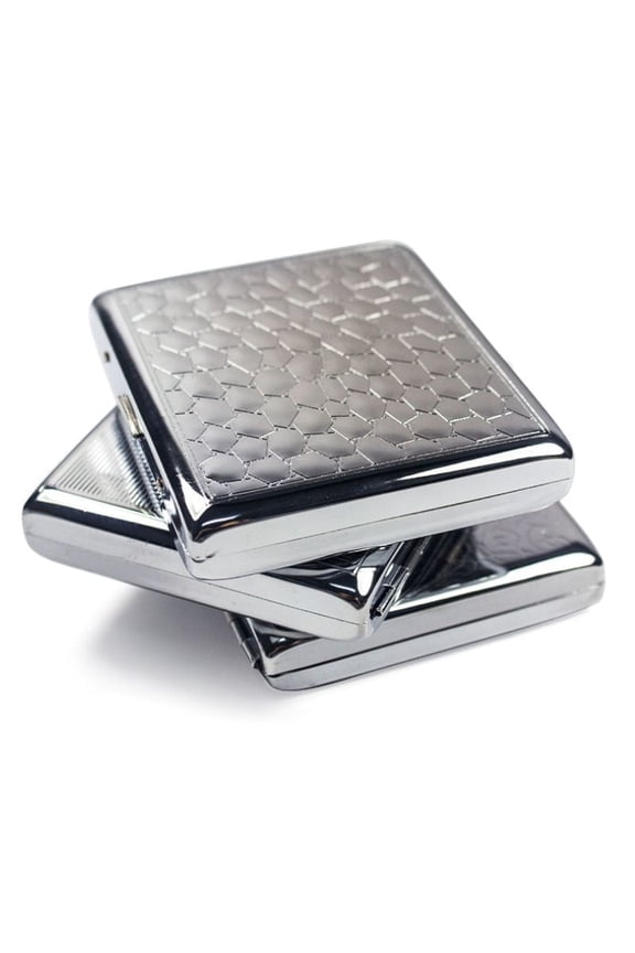 1pc Premium Metal Cigarette Case, Holds King Size