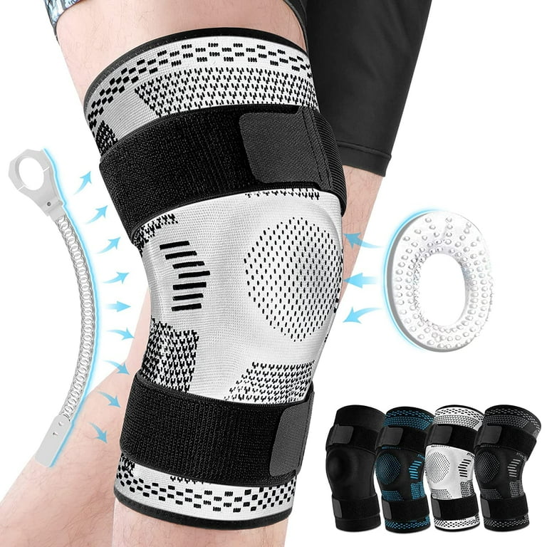 Adjustable Knee Braces for Knee Pain Women and Men,Knee Brace with Side  Stabilizers and Patella Gel Pads,Knee Sleeve Support for Workout and Injury