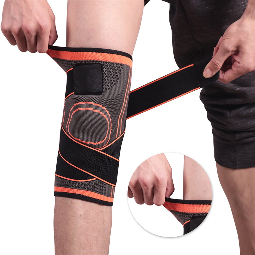 1PC Knee Pads Orange Nylon Unisex Compression Knee Sleeve Support