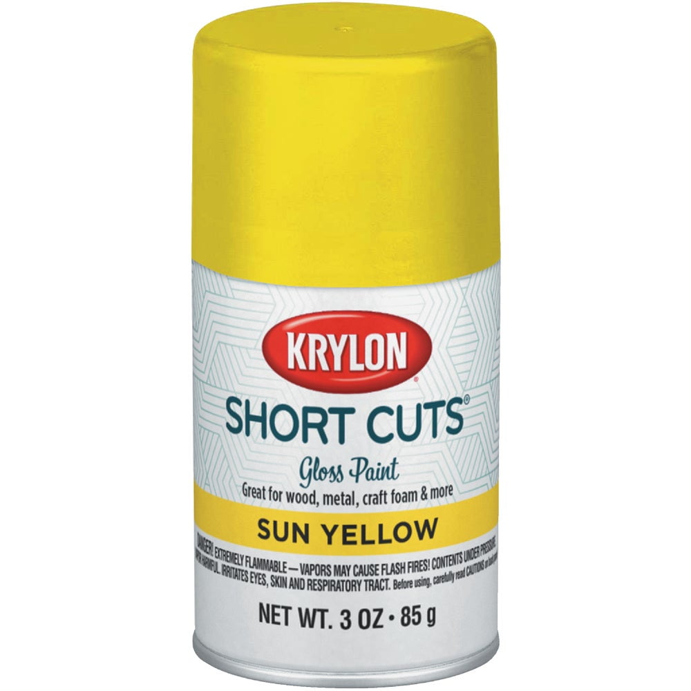 1PC Krylon Short Cuts Enamel Spray Paint 3 Oz., Sun Yellow