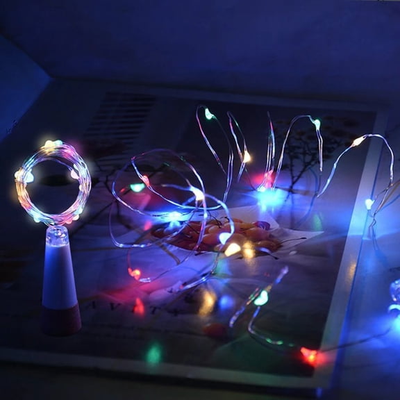 1PC LED Wine Bottle Lights with Cork, 2M 20 LED USB Rechargeable Wine Bottle Lights Cork Light Copper Wire DIY String Light