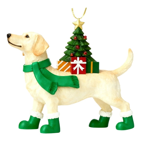 1PC Labrador Acrylic Hanging Ornament Acrylic Christmas Ornament Winter Decor For Tree Trimming Green