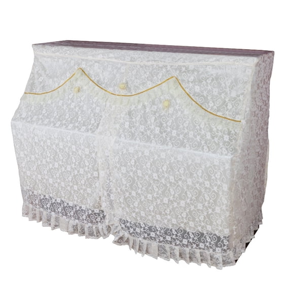 1PC Lace Cover Vertical High-grade Cloth Art Piano Dustproof Cover (White)