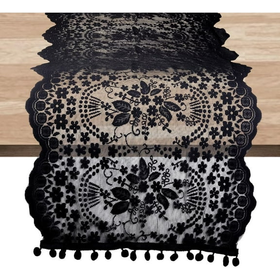 1PC Lace Table Runner Bulk Black Rustic Wedding Tablecloth Rectangular Vintage Romantic Rectangle Boho Dining Tables Runners Decor DIY