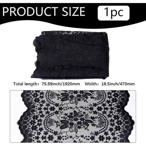 1PC Lace Table Runner Bulk Black Rustic Wedding Tablecloth Rectangular Vintage Romantic Rectangle Boho Dining Tables Runners Decor for Hotel Home Living Room Bridal Party Supplies