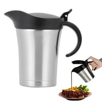 1PC Large Stainless Steel Gravy Boat - 450ML Double Wall Insulated Sauce Jug with Plastic Hinged Lid