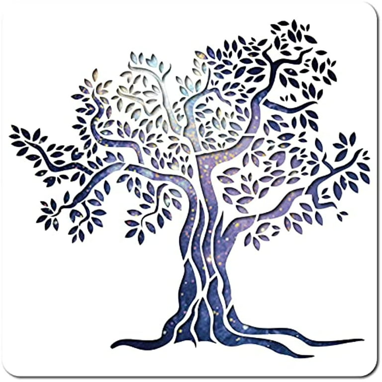 Tree of Life Stencils Decoration Template 30x30cm Tree in Human Shape  Drawing Painting Stencils Square Reusable Stencils for Art Projects  Painting on