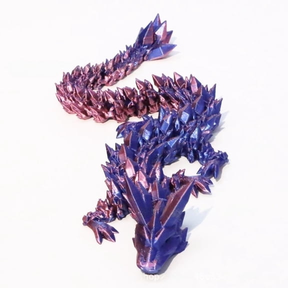 1PC Laser Purple 22cm 3D Printed Dragon Gem Crystal Dragon Figurine